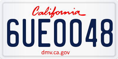 CA license plate 6UEO048