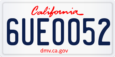 CA license plate 6UEO052