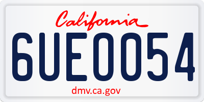 CA license plate 6UEO054