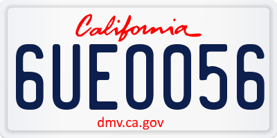CA license plate 6UEO056