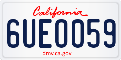 CA license plate 6UEO059