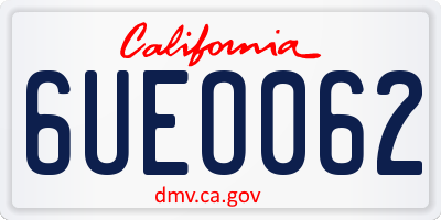 CA license plate 6UEO062