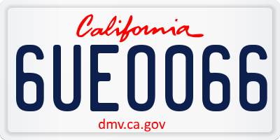 CA license plate 6UEO066