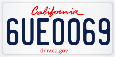 CA license plate 6UEO069