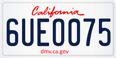 CA license plate 6UEO075