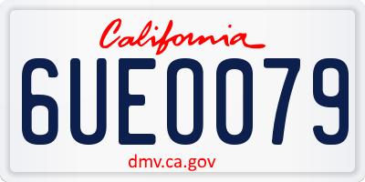 CA license plate 6UEO079