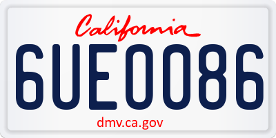 CA license plate 6UEO086