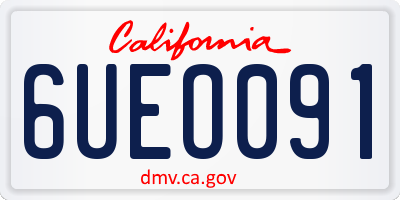 CA license plate 6UEO091