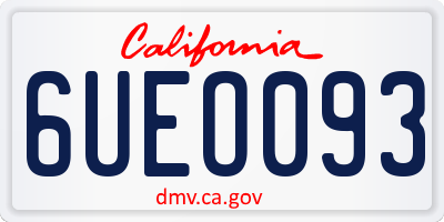 CA license plate 6UEO093