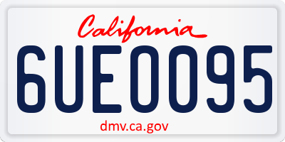 CA license plate 6UEO095