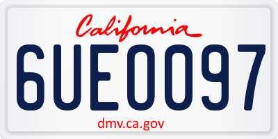 CA license plate 6UEO097