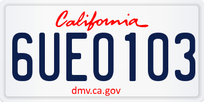 CA license plate 6UEO103