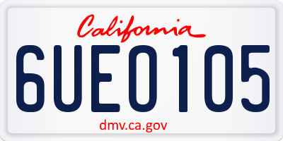 CA license plate 6UEO105