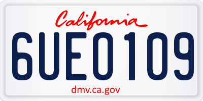 CA license plate 6UEO109