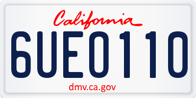 CA license plate 6UEO110