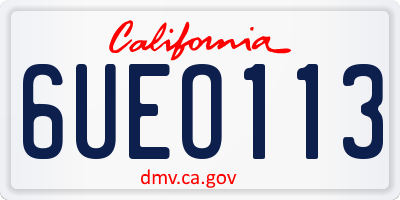 CA license plate 6UEO113
