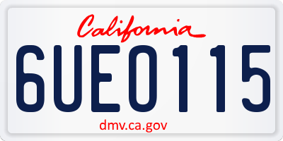CA license plate 6UEO115