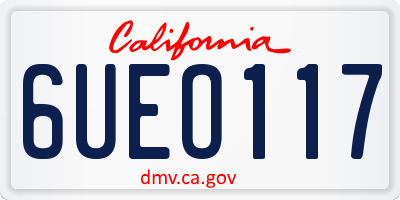 CA license plate 6UEO117