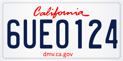 CA license plate 6UEO124