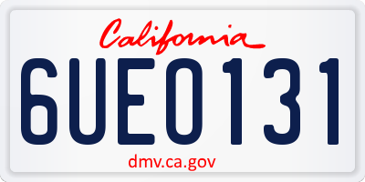 CA license plate 6UEO131