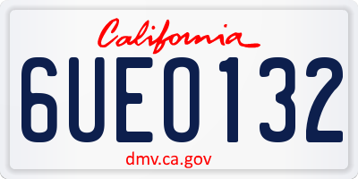 CA license plate 6UEO132