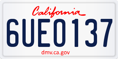 CA license plate 6UEO137