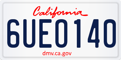 CA license plate 6UEO140