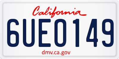 CA license plate 6UEO149