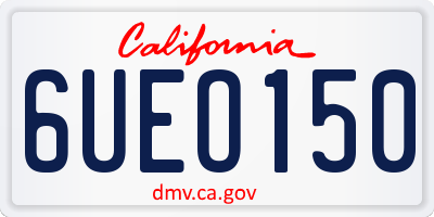 CA license plate 6UEO150