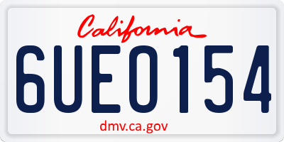CA license plate 6UEO154