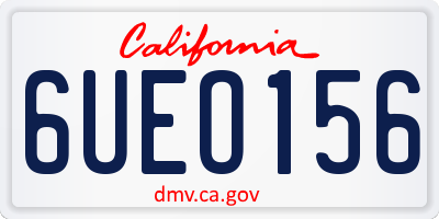 CA license plate 6UEO156