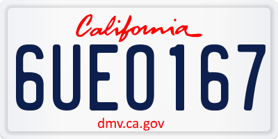 CA license plate 6UEO167