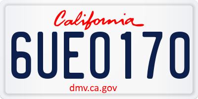 CA license plate 6UEO170