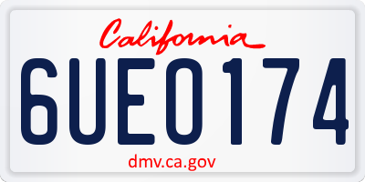 CA license plate 6UEO174