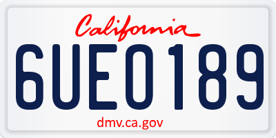 CA license plate 6UEO189