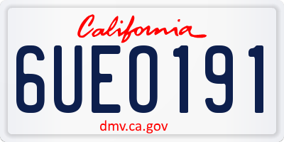 CA license plate 6UEO191