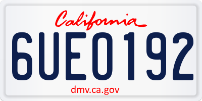 CA license plate 6UEO192
