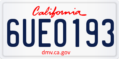 CA license plate 6UEO193