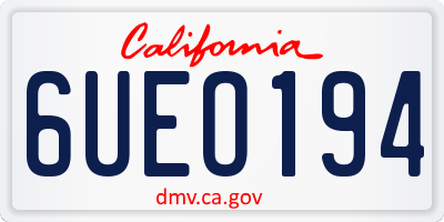 CA license plate 6UEO194