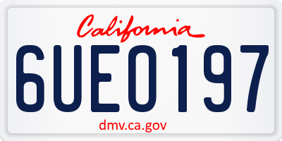 CA license plate 6UEO197