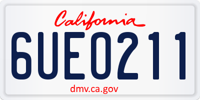 CA license plate 6UEO211