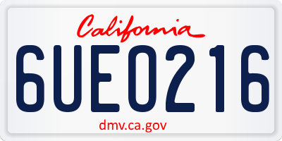 CA license plate 6UEO216