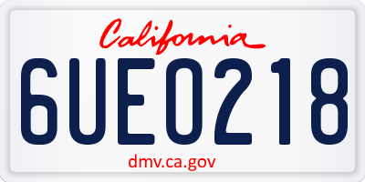 CA license plate 6UEO218