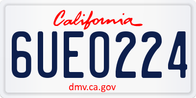 CA license plate 6UEO224
