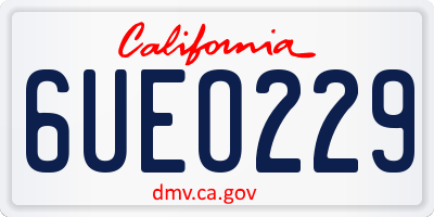 CA license plate 6UEO229