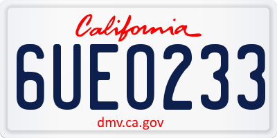 CA license plate 6UEO233