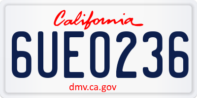 CA license plate 6UEO236