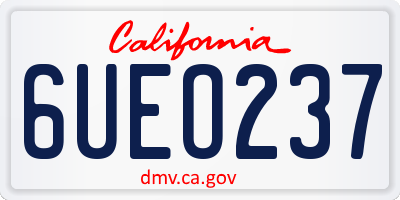CA license plate 6UEO237