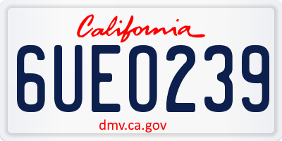 CA license plate 6UEO239