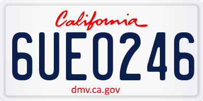 CA license plate 6UEO246